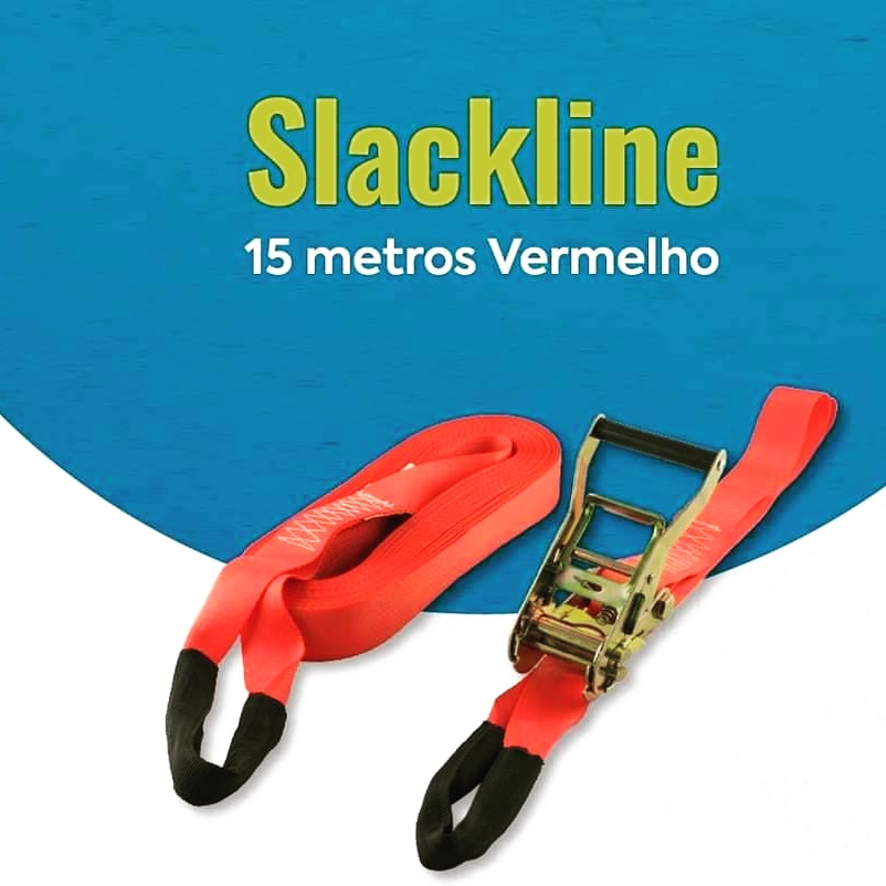 Slackline 15Metros - Vermelho